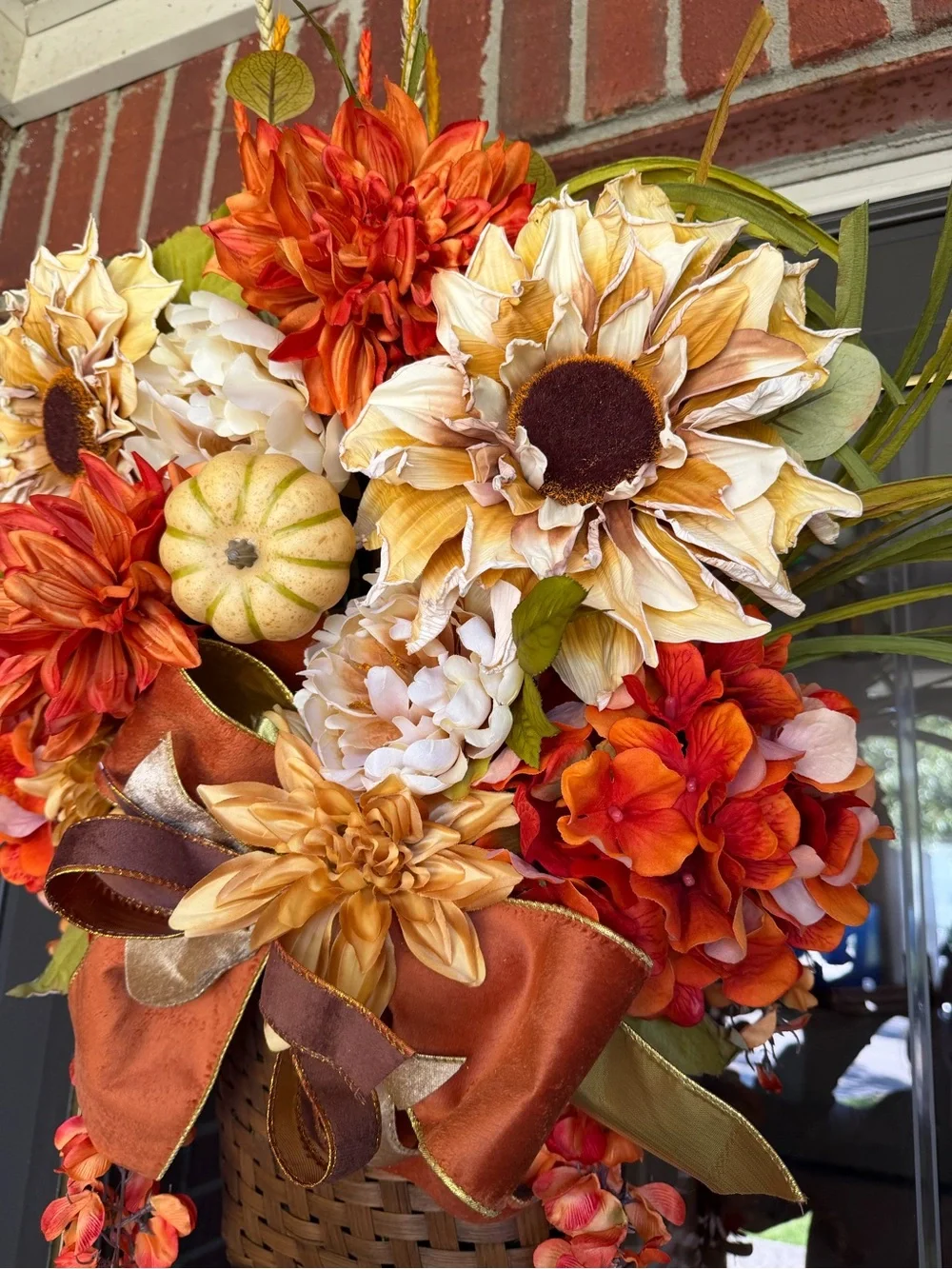 New Handmade Fall Basket Wreath